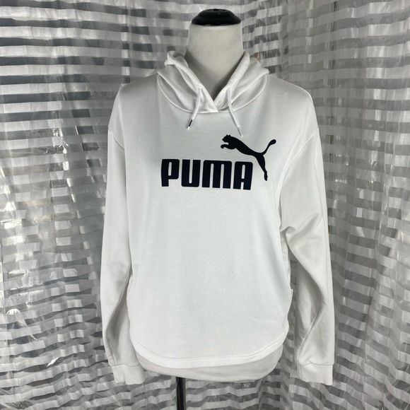 Puma Tops - Puma Essentials White Hooded Sweatshirt